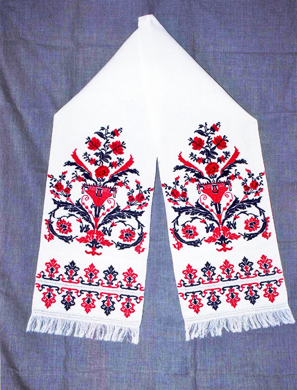 Рушник весільний «Поділля». Полотно, хрестик, мережка